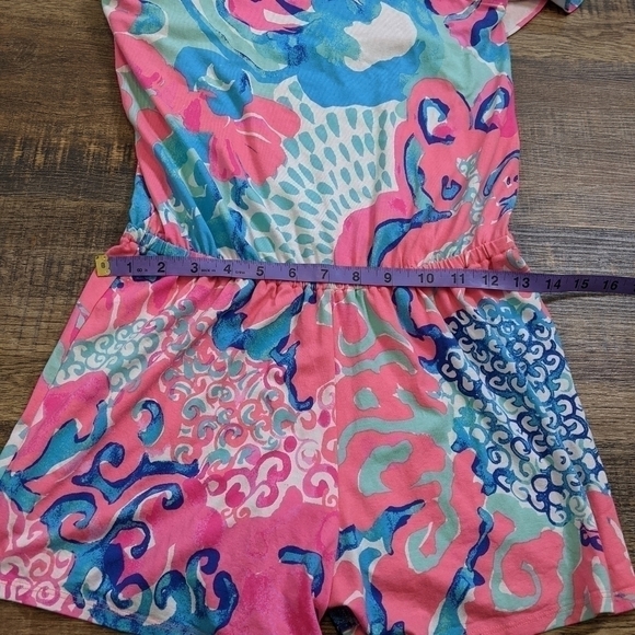 LILLY Pulitzer Klea Romper in Coral Reef I'm So Jelly Shorts - Picture 9 of 9